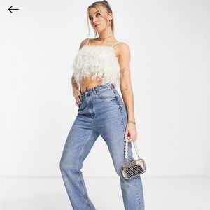 ASOS Faux Feather Crop Cami